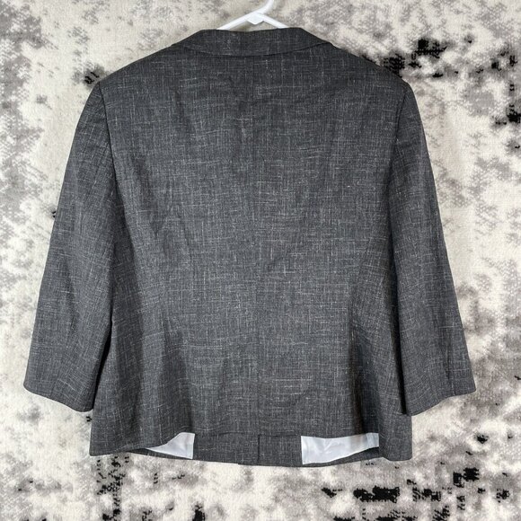 Vintage Escada Jacket Womens Size 44 Gray Button Up New Wool Linen Office Career - Picture 2 of 10